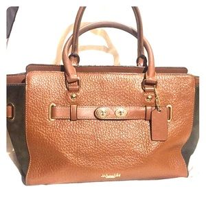 Suede and Leather tan coach purse